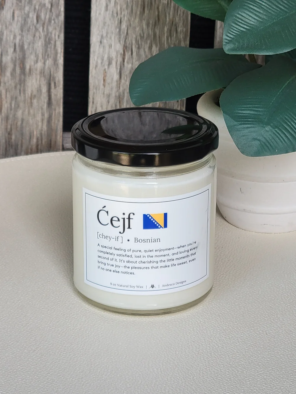 Čeјf Bosnian Scented Candle — Sea Salt + Orchid